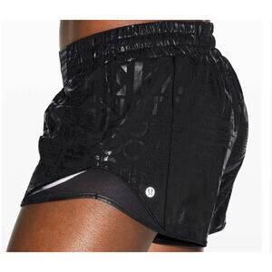 6445 Lululemon Hotty Hot Short II *Long 4" 20YR Manifesto Foil *LOGO Fade